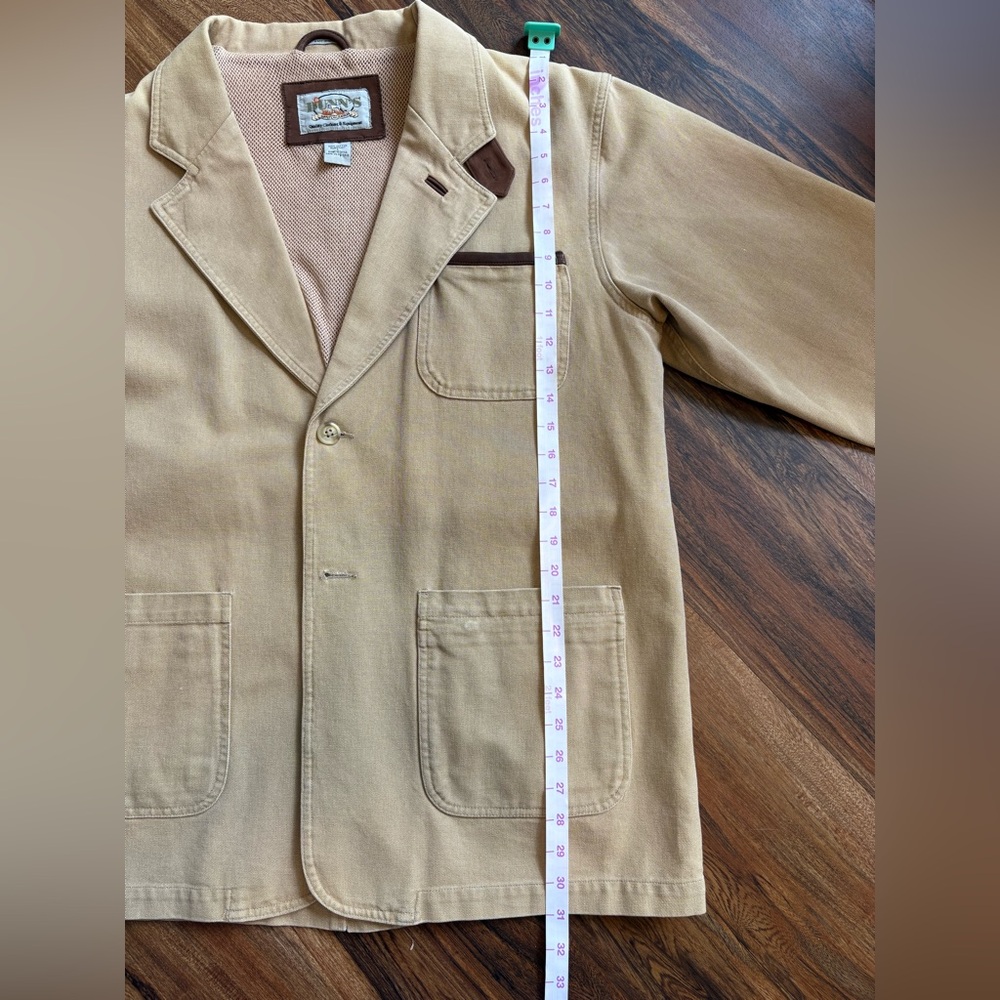 Dunn’s Supply Khaki Hunting Outdoor Shooting Jacket  100% Cotton Elbow Patches L - Picture 7 of 10